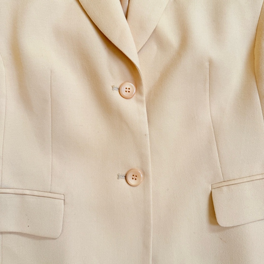 Vintage Pendleton Peak Lapel Butter Yellow Blazer Suit Jacket Size 8 Petite Wool - Picture 4 of 8